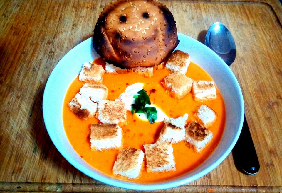 Supă cremă de ardei&nbsp;copt!